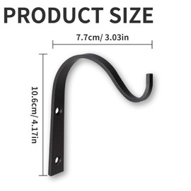 DCJWQ 3 Pcs Hanging Basket Hooks, Brackets for Small Hanging Baskets Hooks Outdoor, Feeders, Wind Chimes