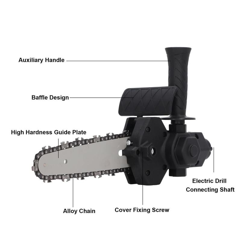 6in Electric Chainsaw Modification Tool, Electric Drill to Chainsaw Adapter