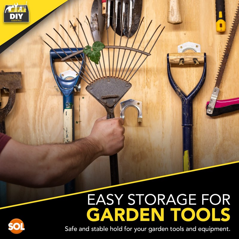 SOL SOL 15pk DIY Tool Hooks for Shed, Metal Aluminum