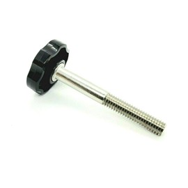 3/8"-16 x 3" Thumb Screws Bolts Black Round Plastic Clamping Knob Stainless Steel 3/8"-16 Standard Coarse Thead (4 Pack)