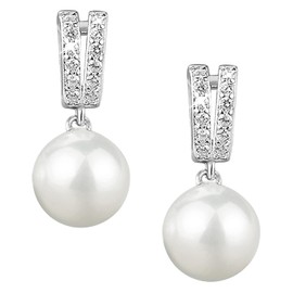 Aheli Pearl Studded Silver Plated Drop & Dangle Earrings Fashion Jewellery Gift for Women