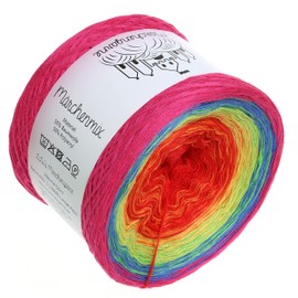 Bobbel Colour Gradient Yarn Unicorn 4-Ply or 3-Ply Fairy Tale Yarn Knitted Crochet Yarn (Fuchsia Outside, 300 g/1500 m - 3 Strand)