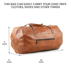 Handmade World Leather Duffle Gym Sports Bag For Men Women 'The GoalGear' Carry all Luggage Hold all Travel Overnighter Weekender Bag