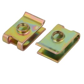 uxcell 20pcs Spring Steel Speed Fastener Extruded U Nut Brass Tone for M5 Screw