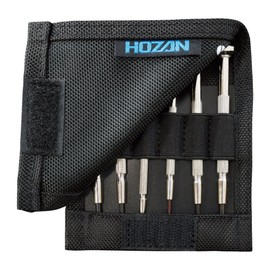 Hozan D-20 Precision Screwdriver Set, Set of 6, Includes Sewing Case