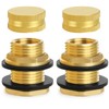 Ceaeso Brass Male Garden Hose Bulkhead Fitting With Plug, 1/2"
