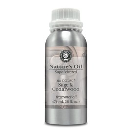 Nature's Oil All Natural Sage and Cedarwood Fragrance Oil, 16oz, 100% Natural, Phthalate, Paraben, SLS + SLES Free, 100% Vegan, Cruelty Free