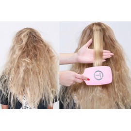 Tion Detanger Damp Hair Brush for Wet & Dry Hair | Negative Ion Infused Ball Tips, Glide Through Tangles with Ease for All Hair Type - Black