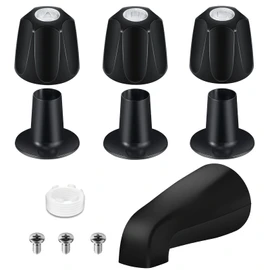Tub Shower Trim Kit, Matte Black 3 Piece Shower Knob and Bath Tub Spout, for Price/Pfister Verve 3 Handles and Tub Shower Faucet, for 1/2'' Pipe MALE Thread Connection, 3/4'' IPS Pipe Inside Thread