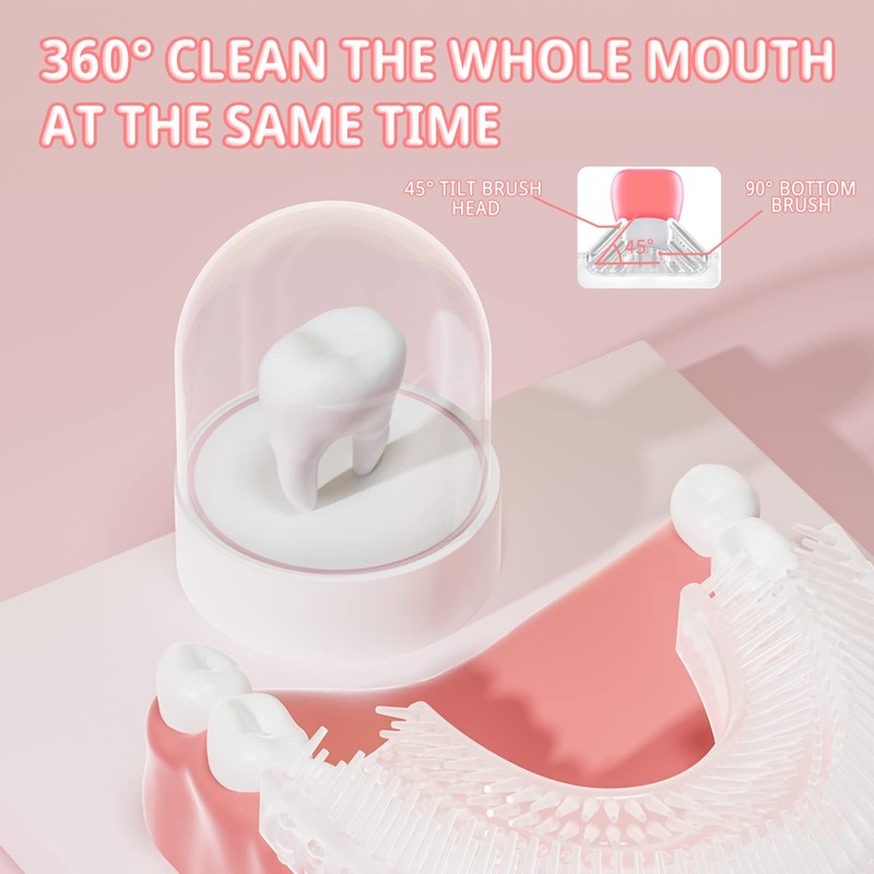ELOTAME Kids Electric U Shaped Toothbrush Unicorn Rechargeable Sonic Toothbrush
