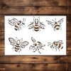 Bee Stencil Template - Reusable Big Bumble Bee Stencils for