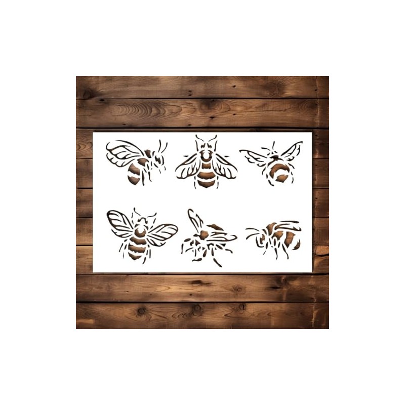 Bee Stencil Template - Reusable Big Bumble Bee Stencils for