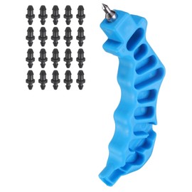 HARFINGTON 21pcs 2-in-One Drip Irrigation Tubing Hole Punch 4mm for 1/4 Inch Fitting and Emitter Insertion Drip Tube Hole Punch with Insertion Fitting for Laying Branch Drip Pipes, Blue
