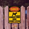 Russian Black Terrier Sign Danger Security System Door Sign Dog
