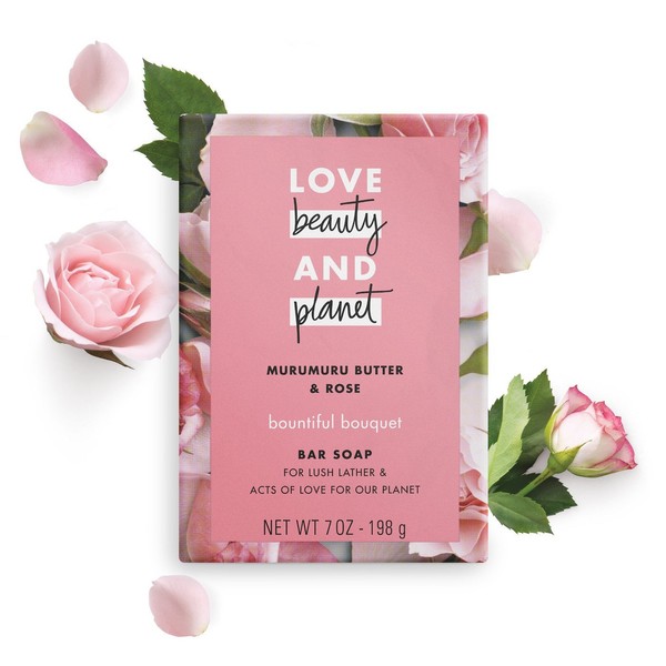 Love Beauty And Planet Muru Muru Butter & Rose Flower Bar Soap 7oz, pack of 1