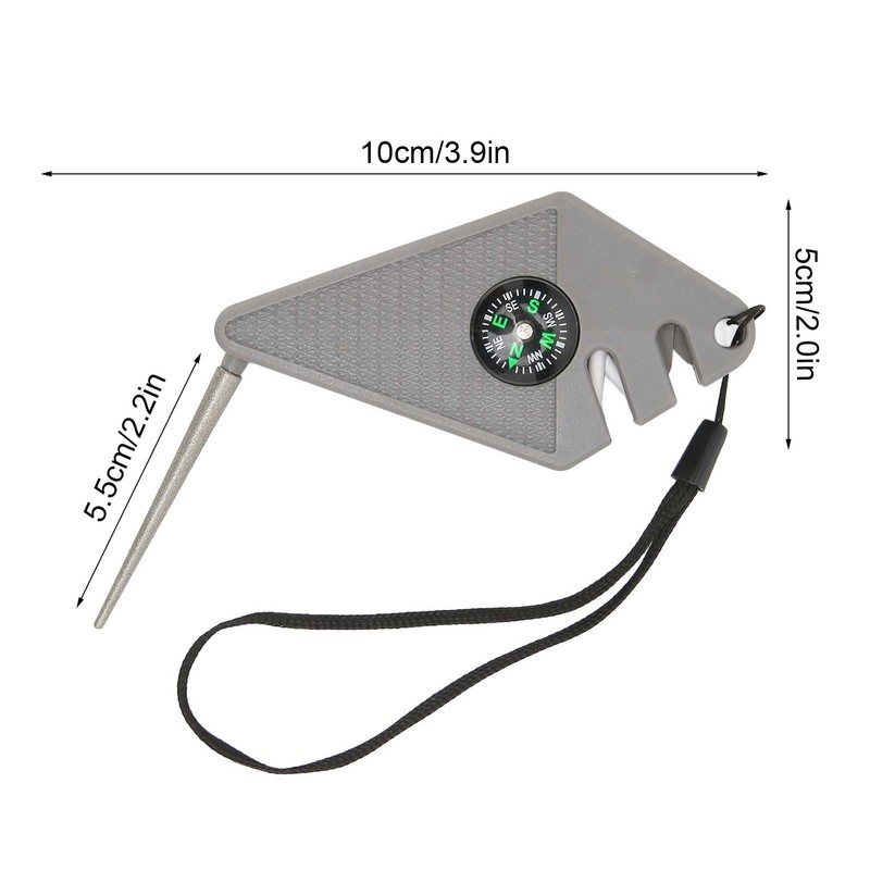 2PCS 6 in 1 Outdoor Knife Sharpener with Compass Survival