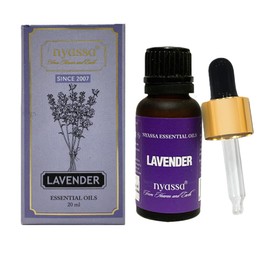 Nyassa Lavender Essential Oil 20ml known for its relaxing quality. Pure and Natural with no Parabens, Silicons, Petroleum. Relieves muscle aches. Helps soothe mind and body.Aromatherapy oil