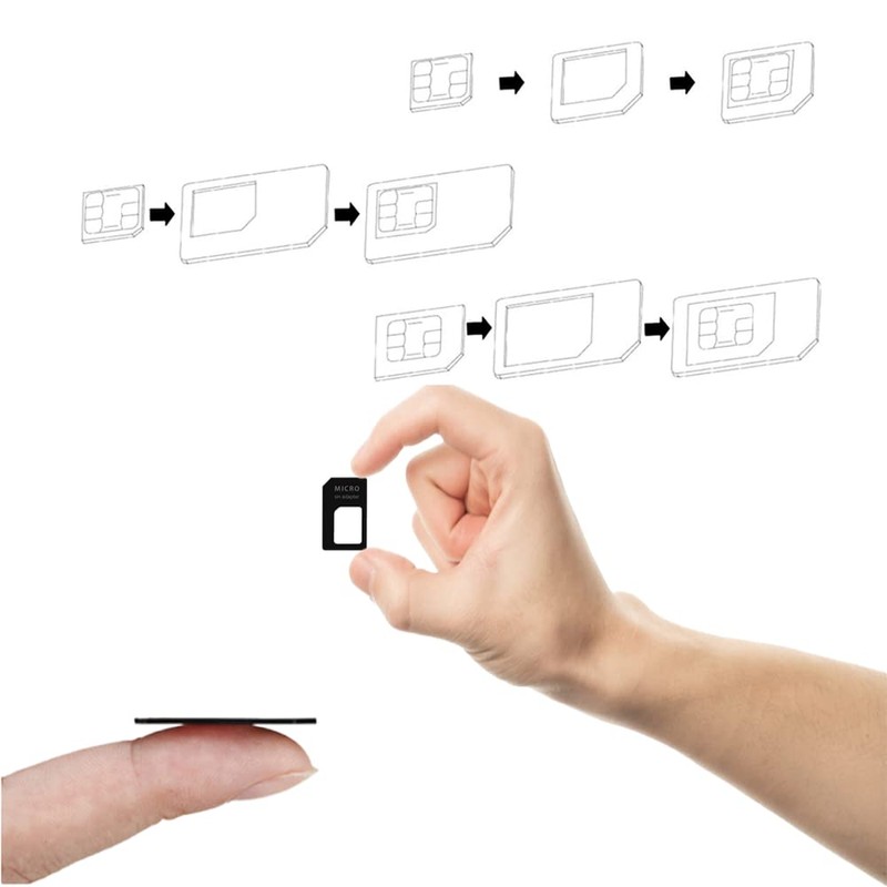 ZELHYEUU 4 in 1 Nano SIM Card Adapter, 5 Set