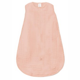 SwaddleDesigns Baby Sleep Sack 12-18 months, Cotton Muslin Wearable Blanket with 2-way Zipper, Non-Weighted Sleeping Sack for Safer Sleep, Peachy Pink, Large