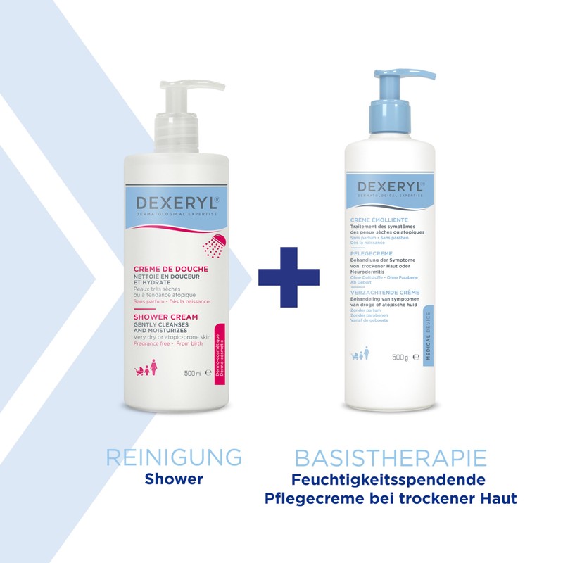 DEXERYL Shower 500 ml: Gentle cleansing for dry skin prone