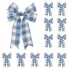 Meseey 12 Pcs Royal Blue and White Plaid Buffalo Plaid