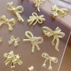 34 Pezzi Metallo Bow Nail Charms Oro 3D Dolce Fiocco