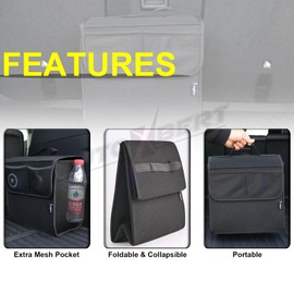 OEMASSIVE Car Trunk Organizer,Soft Felt Car Bag Organizer 12x7x12 inch Folding,for Honda CRV Civic Accord Ford Focus Fusion Toyota RAV4 Jeep SUV/Truck/Sedan/Van