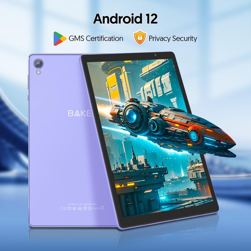 BAKEN 10 Inch Tablet, Android 12 Tablets, 4(2+2) GB RAM,