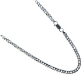 JOSCO Miami Curb Style Necklace 4.1mm Rhodium Plated Over Sterling Silver Chain. 20,22,24,30 Inches (30 Inches)