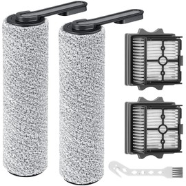 【Only S5 Combo】Brush Roller Replacement Parts for Tineco Floor ONE S5 Combo Cordless Wet Dry Vacuum Cleaner, 2 Brush Rollers + 2 Vacuum HEPA Filters (Only Fit S5 COMBO)