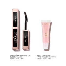 Lancôme Juicy OG Idôle Look Makeup Set, Volumising Lash Idôle Mascara for Lifted Lashes, High Shine Juicy Tubes Lip Gloss, 24HR Wear Clump Free Formula, 05 Marshmallow Electro & 01 Glossy Black