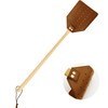 Heavy Duty Leather Fly Swatter, Long Handle Fly Swatter with