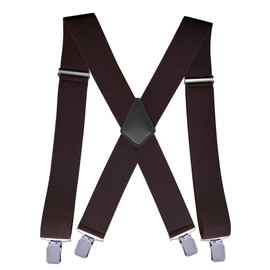 CADONO 2Inch Men's Heavy Duty Suspenders with Strong Clips Adjustable X-Back for Work Jeans