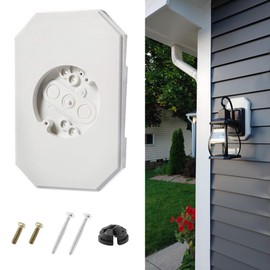 Ygapuzi Vinyl Siding Lamp Mounting Blocks, 8141DBL Outdoor Siding Light Mounting Plate Kit with Buit-in Electrical Box for 1/2 inch Lap Double and 4 inch Vertical Double Siding Lap (White)