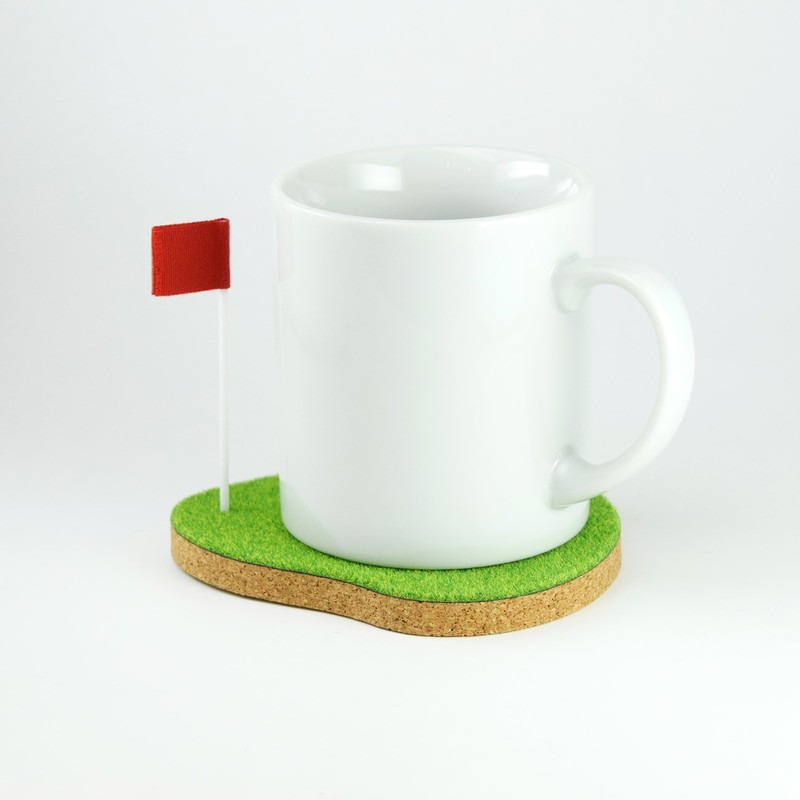 Shibaful ゴルフ コースター 芝生 Golf グリーン コルク ギフト AG/SSP-CST01