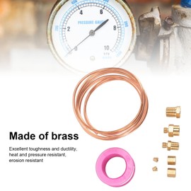 QANYEGN 72 Inch Oil Pressure Gauge Tubing Kit, Mechanical Oil Pressure Gauge Line Kit, Oil Pressure Gauge Brass Tube with 1/8 1/4 Inch NPT Fittings