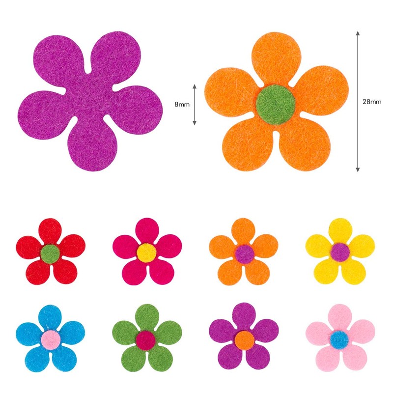 Naler 120 x Fliz Flowers Colourful Fabric Flowers Decorative Flowers