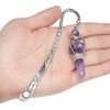 JOVIVI Anqitue Silver Metal Bookmark Beading Bookmarks with Amethsyt Crystal