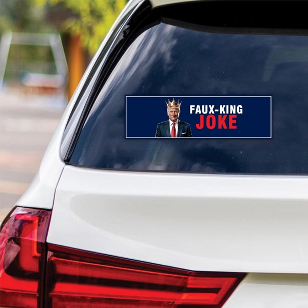 Faux King Joke, No Kings in America Vinyl Sticker, Anti-Trump,