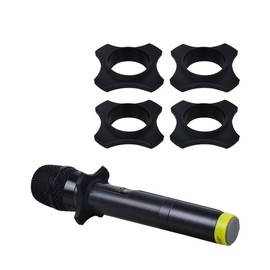 LannuMet 4PCS Rubber Microphone Protection Rings Anti-Drop Microphone Accessories，Black