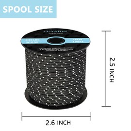 LUYADIN Reflective Paracord 240lb - Diameter 2mm Micro Utility Cord -3 Strand Parachute Spool Cord - 100ft 200ft,Paracord for Camping,Hiking,Fishing,Outdoor and DIY