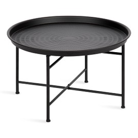 Kate and Laurel Mahdavi Modern Coffee Table, 26 x 26 x 16, Black, Unique Coffee Table with Sophisticated Design