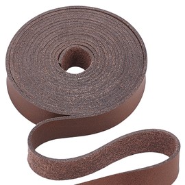 GORGECRAFT Dark Brown Leather Strap Strip 1/2 Inch Wide 79 Inch Long Leather Belt Strips Wrap Single Sided Flat Cord for DIY Crafts Projects Clothing Jewelry Wrapping Making Bag Furniture Handles