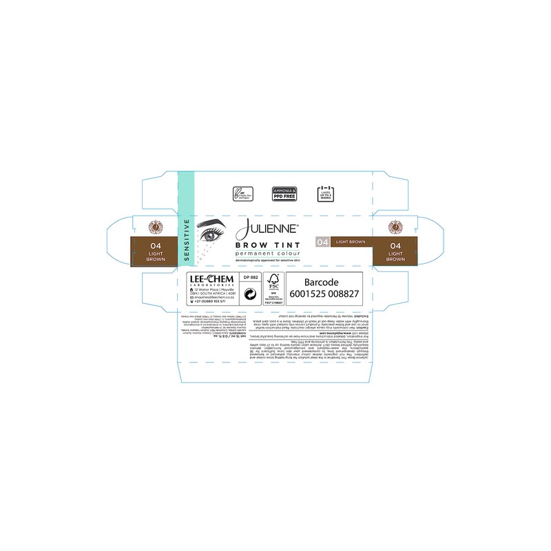 Julienne Sensitive Professional Brow Tint 15ml (Light Brown)