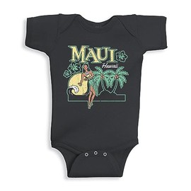 TATY Kids Vacation Maui Baby Infant One Piece Bodysuit Newborn Black