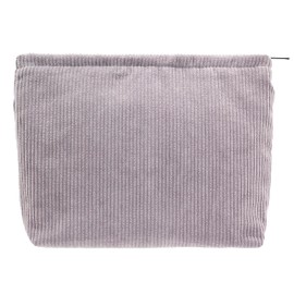 PAZIMIIK Makeup Bag Large Zipper Corduroy Make Up Pouch for Purse Travel Canvas Cosmetic Organizer for Women Brush Storage,Grey
