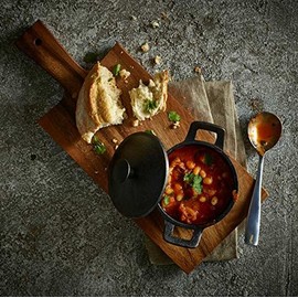 Genware Acacia Paddle Serving Board 38cm x 15cm - Wooden Serving Board for Appetizers and Antipasti