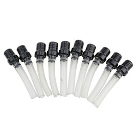 GOOFIT 10p/set 6 color moto Gas Fuel Petrol Tank Cap Valve Vent Breather Hose Tube For ATV PIT Dirt Bike Pipe Motorcycle (Black)