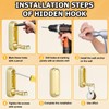 Yuyueda 4 Pcs Foldable Wall Hook,Folding Hooks Heavy Duty,Gold Coat