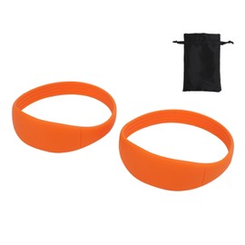 2PCS Patella Knee Support Strap Silicone Patella Tendon Stabilizer Band Elastic Brace with Portable Bag for Basketball Running Orange